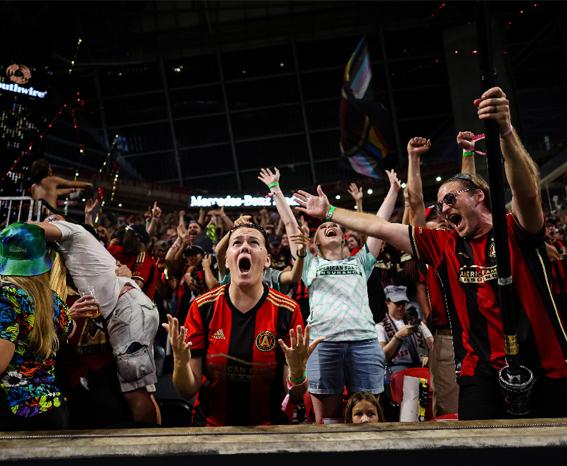 Atlanta united fans celebrating