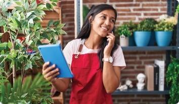 a person holding a tablet