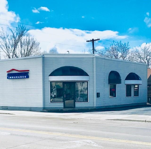 a building with a sign on it