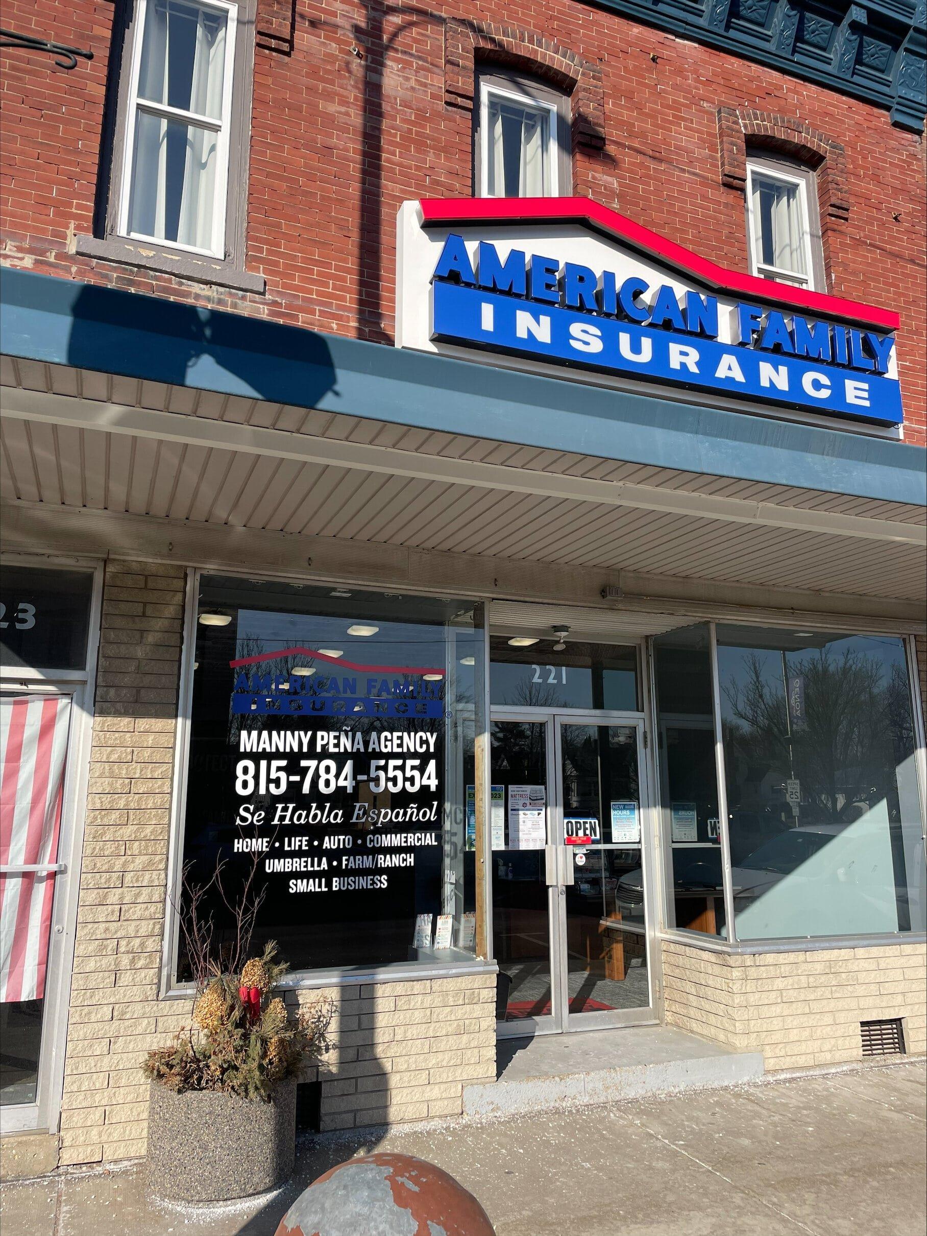 a store front with a sign