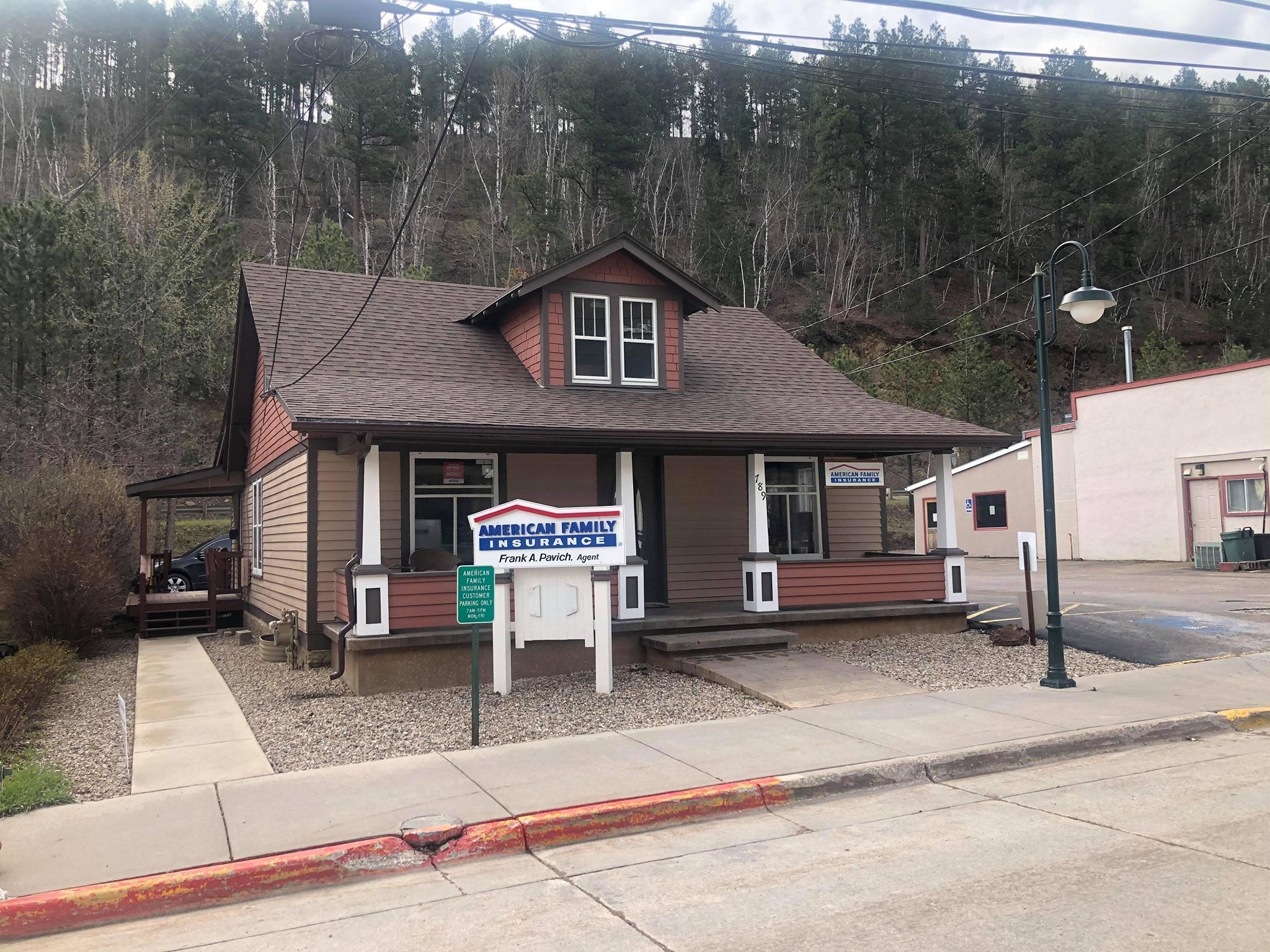 a small building with a sign