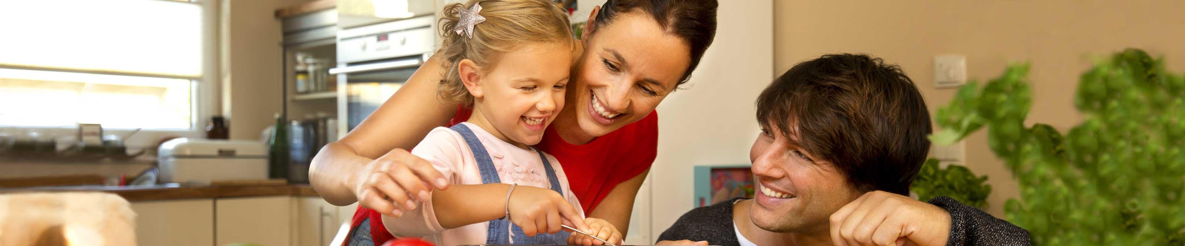 Family cooking together