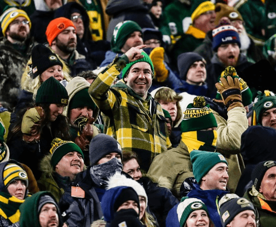 Packers fans in the stands